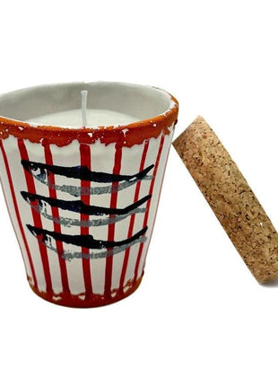 Kaars Keramiek - Peces/Rayas Rojo - 8,5X8cm - Marea Suave by Wax Design